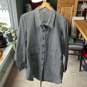 389.    Large gingham shirt dress